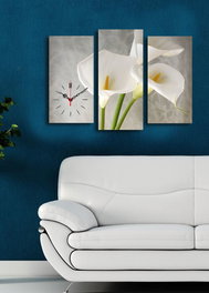 Wallity Conjunto de Reloj de Pared Decorativo de Lienzo 3 Piezas